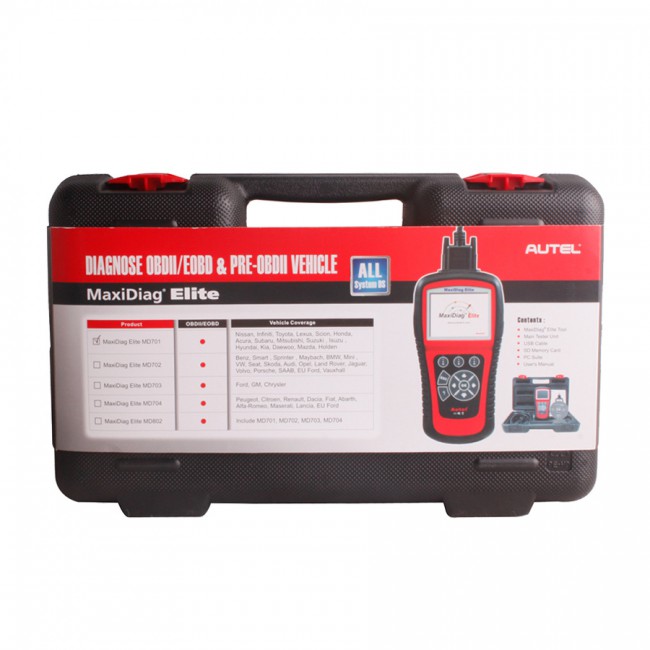 100% Original Autel MaxiDiag Elite MD703 Four System with Data Steam USA Vehicle Diagnostic Tool Update Online