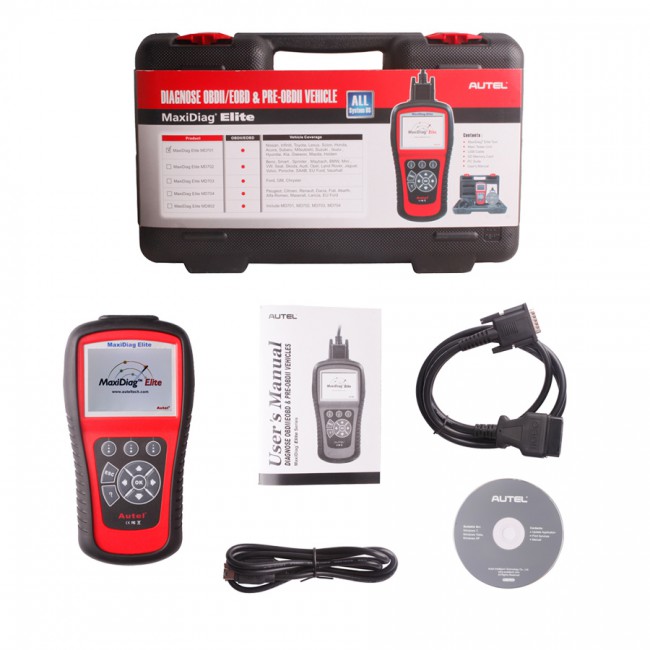 100% Original Autel MaxiDiag Elite MD703 Four System with Data Steam USA Vehicle Diagnostic Tool Update Online