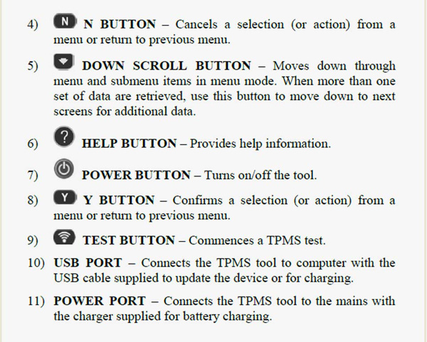 Autel MaxiTPMS TS401 Specification