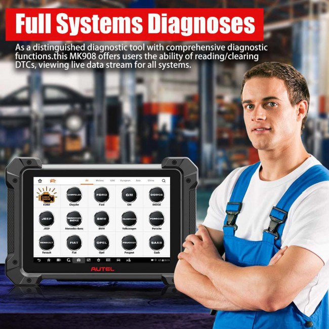 [Last One] Autel MaxiCOM MK908 Scanner Diagnostic Tool Automotive Code Reader 40+ Services, Bi-Directional Control OE All Systems, Advanced ECU Coding