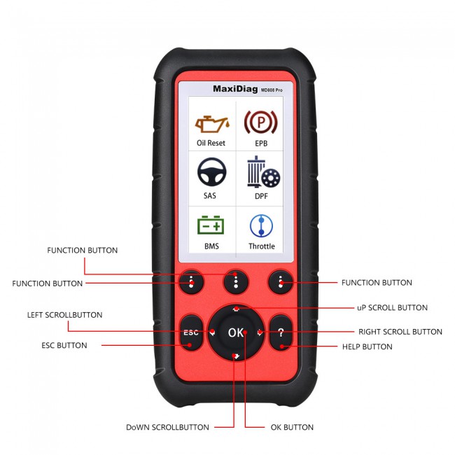 Second Hand 100% Original Autel MaxiDiag MD808 Pro All System Scanner Support BMS/Oil Reset/ SRS/ EPB/ DPF/ SAS/ ABS