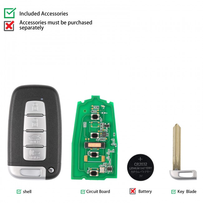 AUTEL IKEYHY004AL 4 Button Smart Universal Key for Hyundai 10pcs/lot