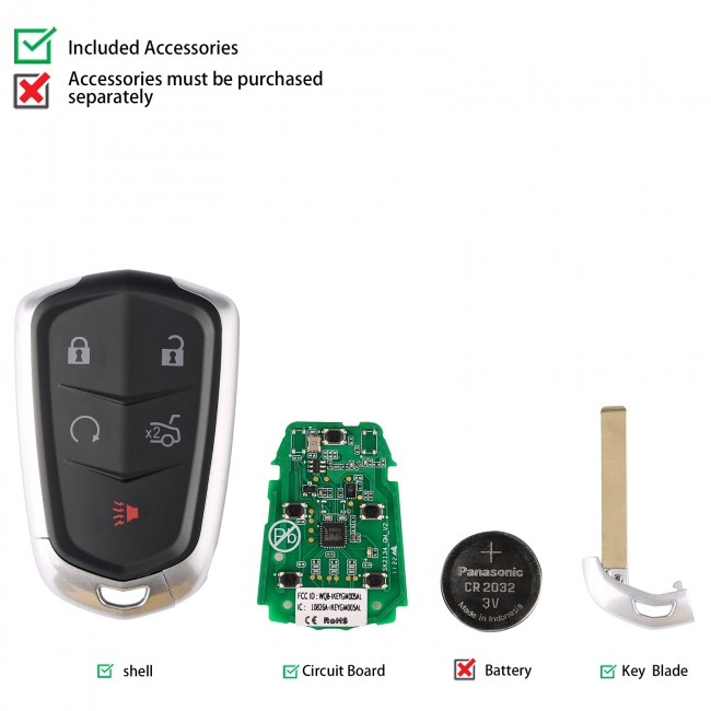 AUTEL IKEYGM005AL 5 Buttons Key for GM-Cadillac 10pcs/lot