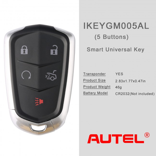 AUTEL IKEYGM005AL 5 Buttons Key for GM-Cadillac 10pcs/lot