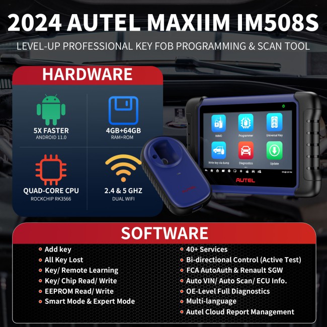 2024 Autel MaxiIM IM508S Advanced IMMO and Key Programming Tool Get Free APB112 & G-BOX3