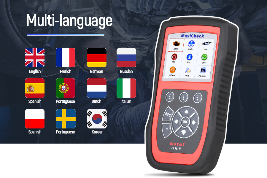 MaxiCheck Pro Supported Languages Display